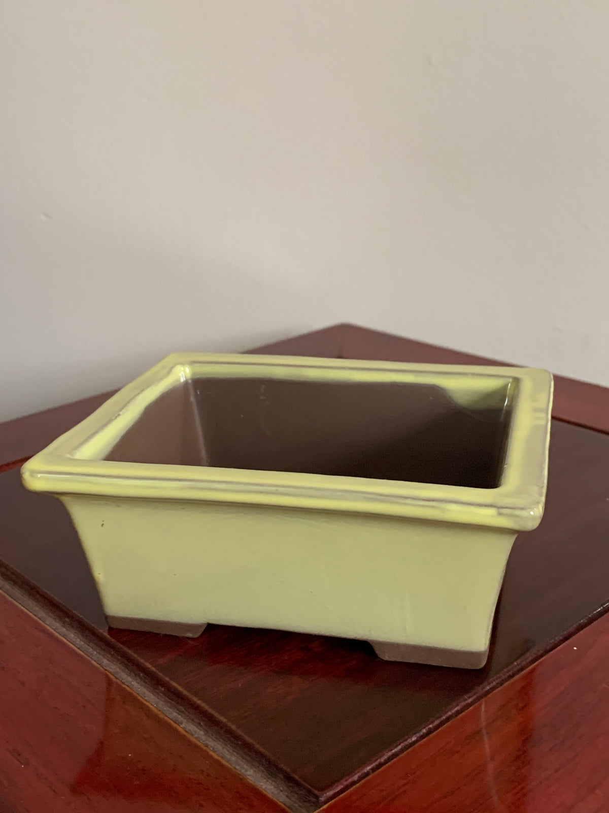 4.5" Japanese Glazed Rectangular Bonsai Pot