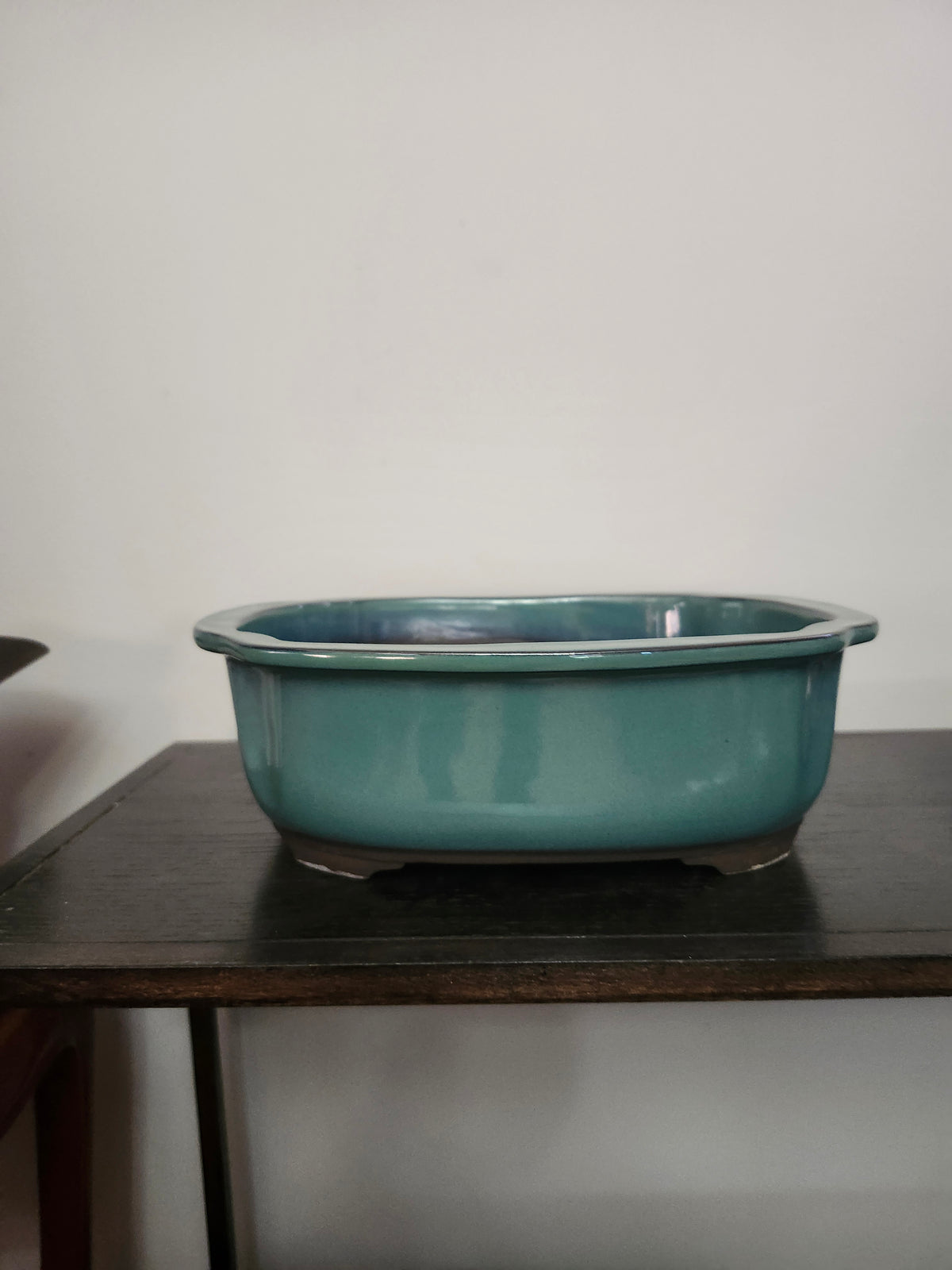 8" oval/lotus green Japanese Bonsai Pot