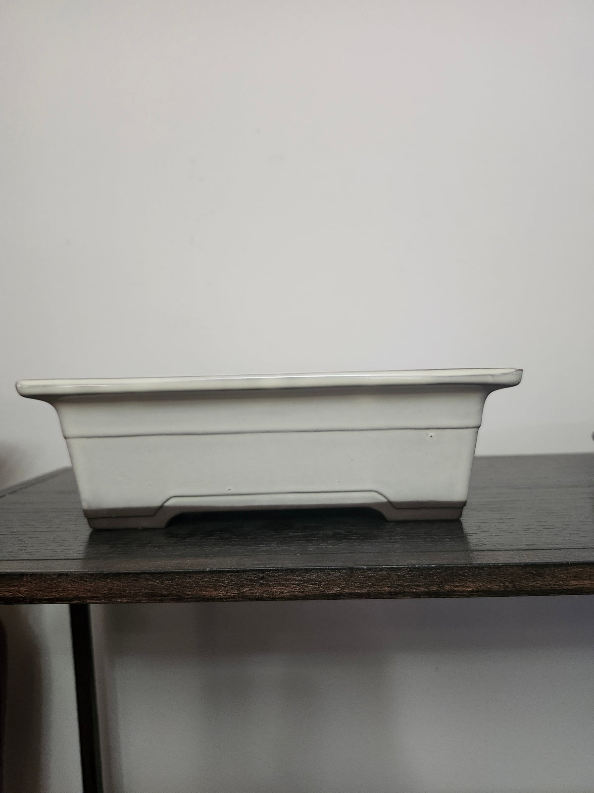 8" rectangular white/cream Japanese Bonsai Pot