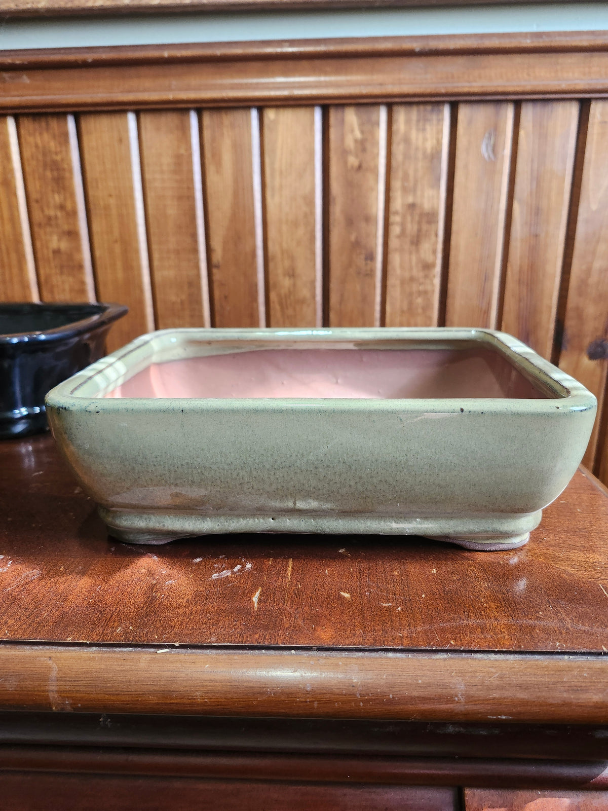 10" rectangular mustard  Bonsai Pot