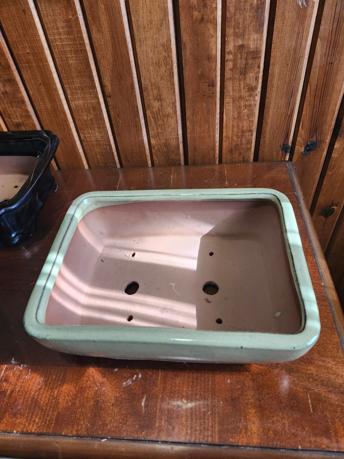 10" rectangular mustard  Bonsai Pot