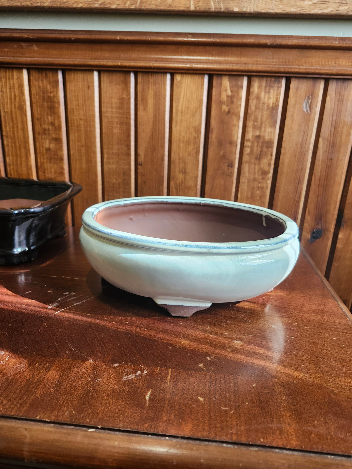 10" oval white/cream  Bonsai Pot
