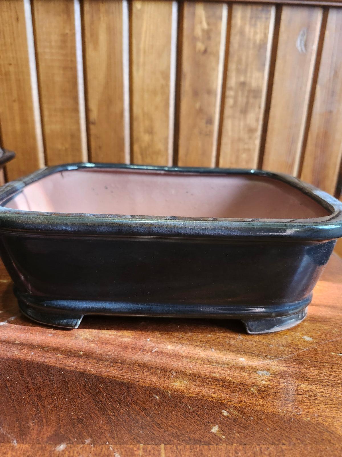 10" rectangular midnight black/blue  Bonsai Pot