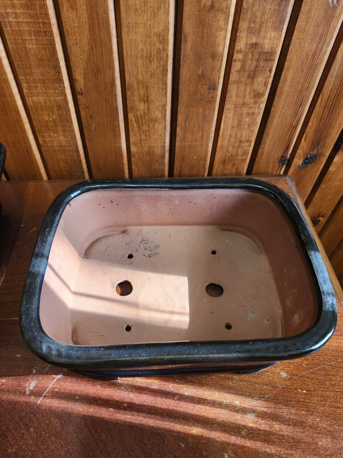 10" rectangular midnight black/blue  Bonsai Pot