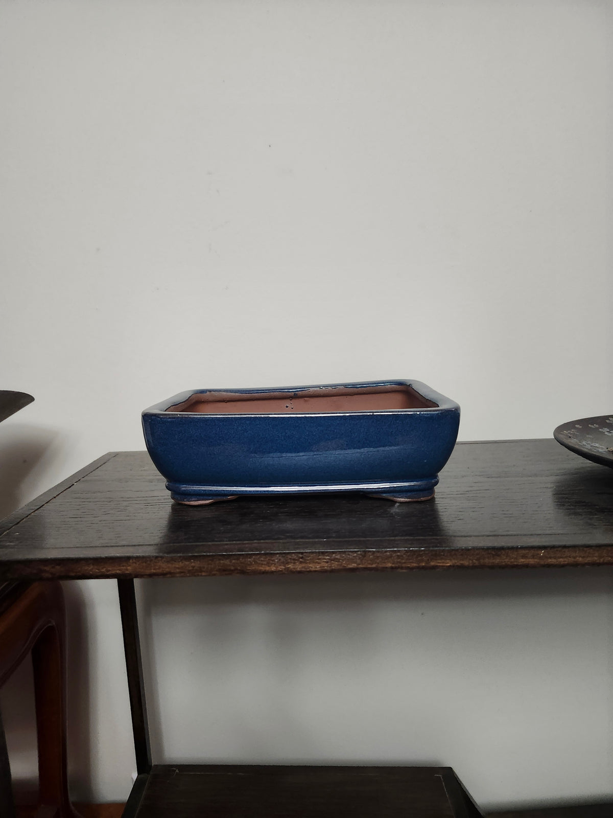 8" rectangular blue Bonsai Pot