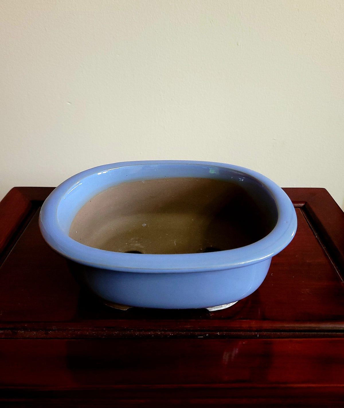 7" Japanese oval tub style bonsai pot with lip