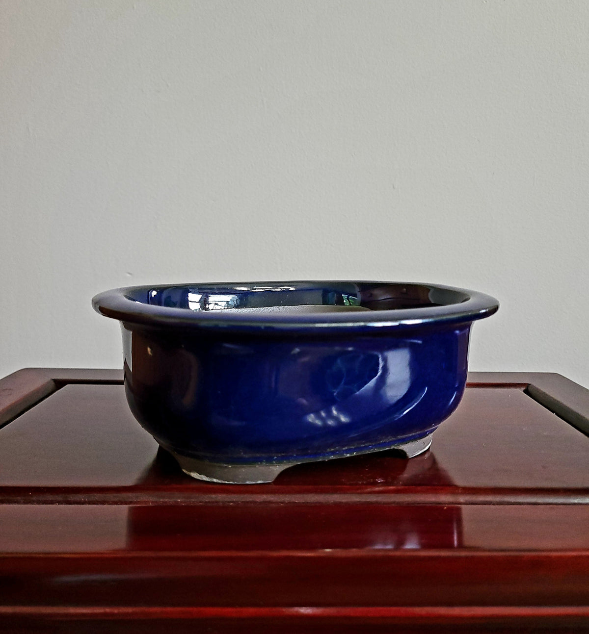 7" Japanese oval tub style bonsai pot with lip