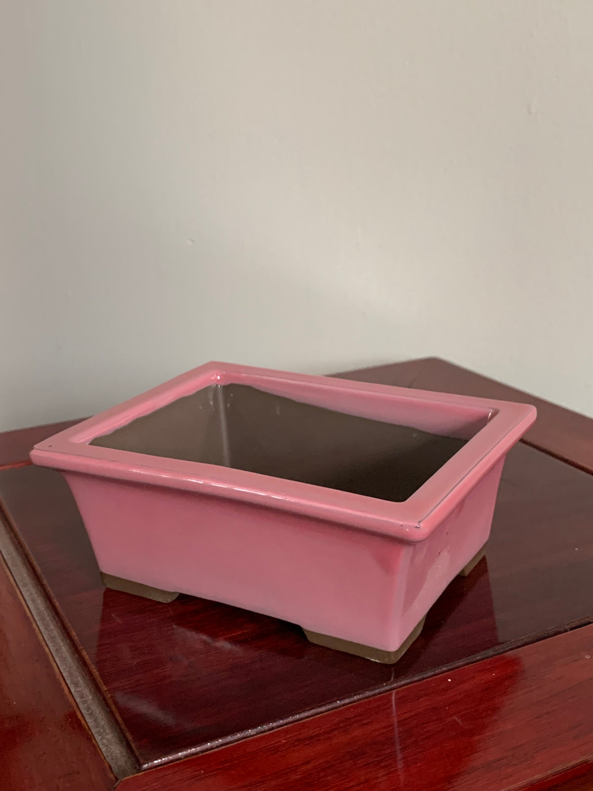 4.5" Japanese Glazed Rectangular Bonsai Pot