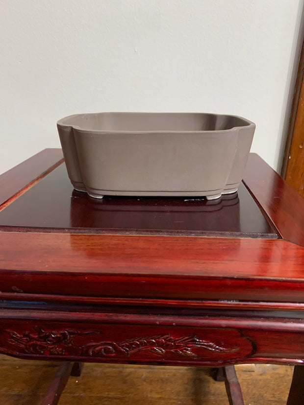 Japanese cloud style unglazed bonsai pot