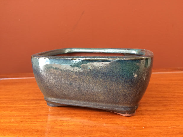 4 1/2" Ocean (Blue/Green) Glazed Rectangle Bonsai Pot